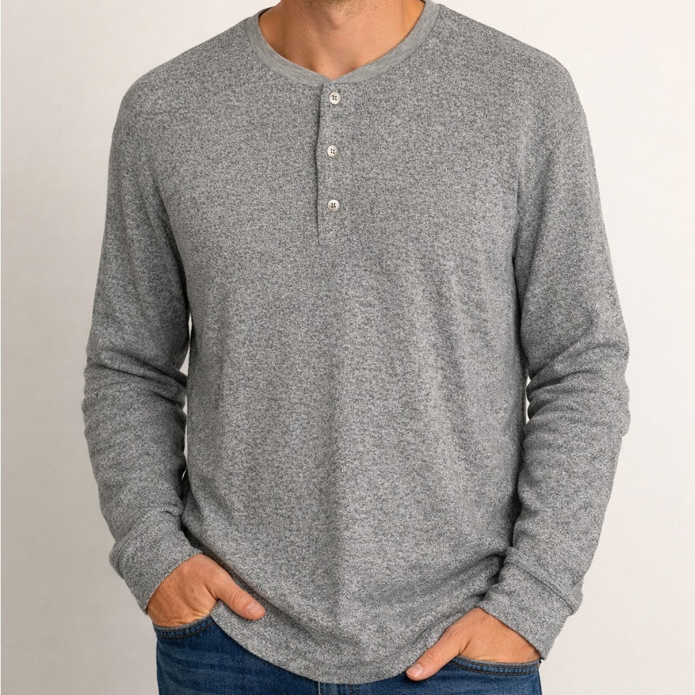 HYDEN YOO New York Sz  XL Gray Henley Casual Loungewear Minimalist